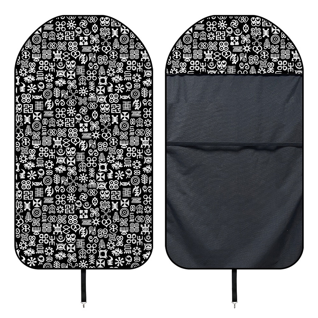 White And Black Adinkra Symbols Print Waterproof Car Seat Cover