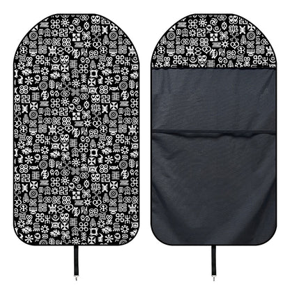 White And Black Adinkra Symbols Print Waterproof Car Seat Cover