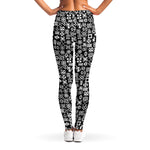 White And Black Adinkra Symbols Print Women's Leggings