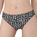 White And Black Adinkra Symbols Print Women's Panties