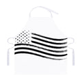 White And Black American Flag Print Adjustable Apron