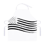 White And Black American Flag Print Adjustable Apron