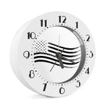 White And Black American Flag Print Alarm Clock