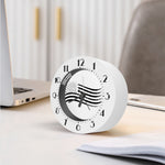 White And Black American Flag Print Alarm Clock