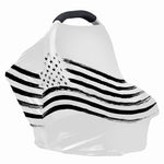 White And Black American Flag Print Baby Seat Cover