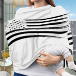 White And Black American Flag Print Baby Seat Cover