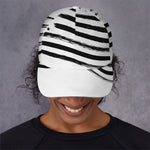 White And Black American Flag Print Baseball Cap