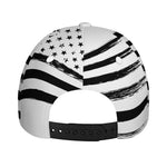 White And Black American Flag Print Baseball Cap