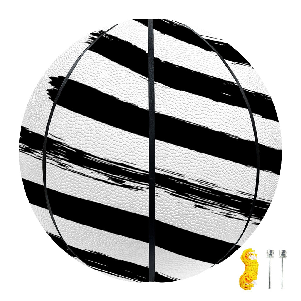 White And Black American Flag Print Basketball