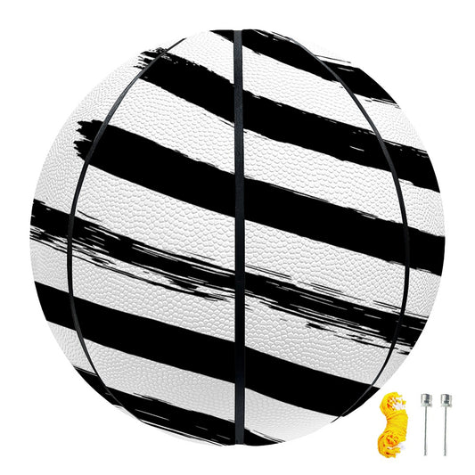 White And Black American Flag Print Basketball