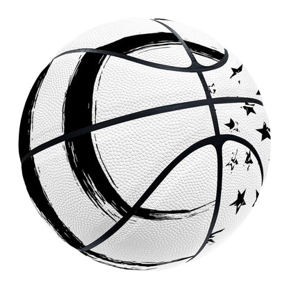 White And Black American Flag Print Basketball