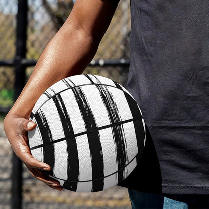 White And Black American Flag Print Basketball