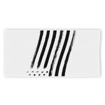 White And Black American Flag Print Beach Towel