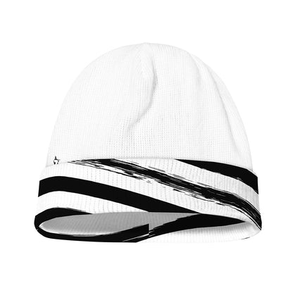 White And Black American Flag Print Beanie