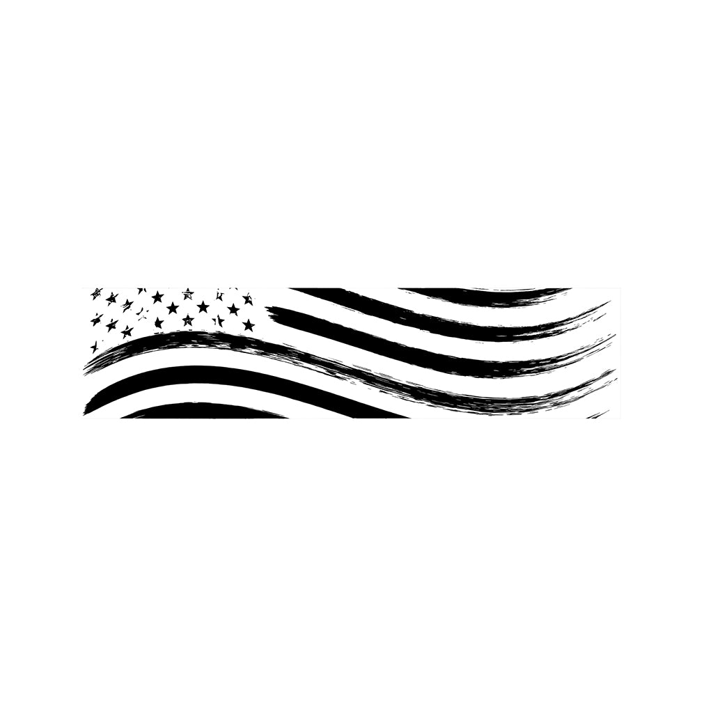 White And Black American Flag Print Bed Runner