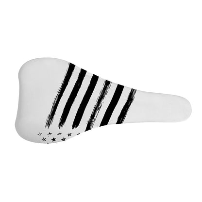 White And Black American Flag Print Bicycle Seat Cover
