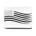 White And Black American Flag Print Bifold Wallet