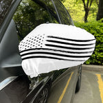 White And Black American Flag Print Car Side Mirror Covers
