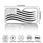 White And Black American Flag Print Car Windshield Sun Shade