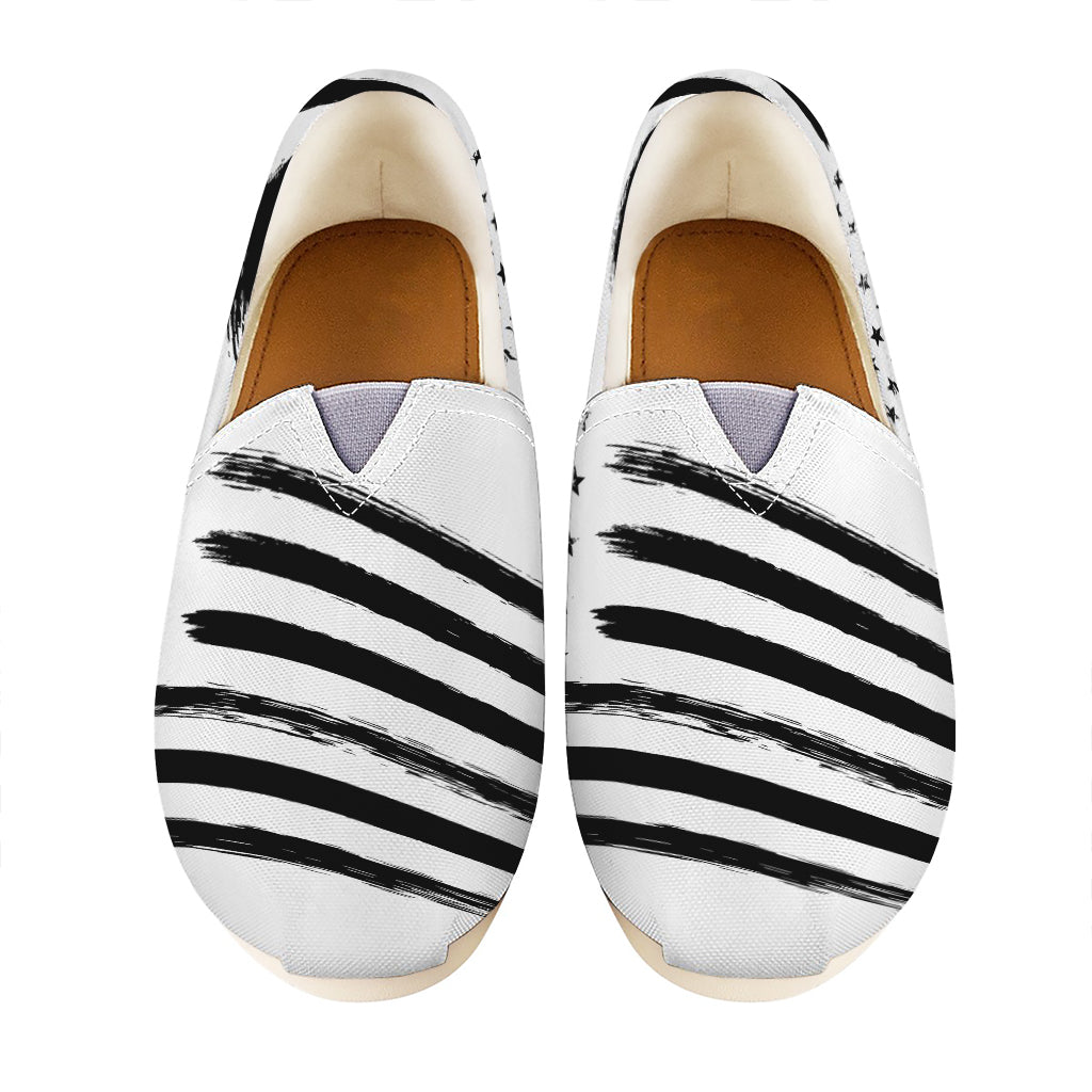 White And Black American Flag Print Casual Shoes