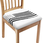 White And Black American Flag Print Chair Cushion Cover