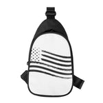 White And Black American Flag Print Chest Bag
