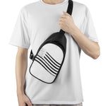 White And Black American Flag Print Chest Bag