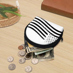 White And Black American Flag Print Coin Purse