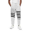 White And Black American Flag Print Cotton Sweatpants