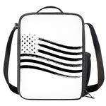 White And Black American Flag Print Crossbody Lunch Bag