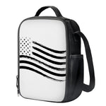 White And Black American Flag Print Crossbody Lunch Bag
