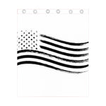 White And Black American Flag Print Curtain