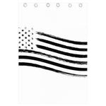 White And Black American Flag Print Curtain