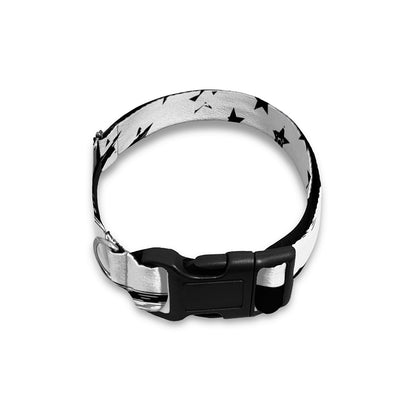 White And Black American Flag Print Dog Collar