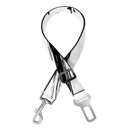 White And Black American Flag Print Dog Seat Belt