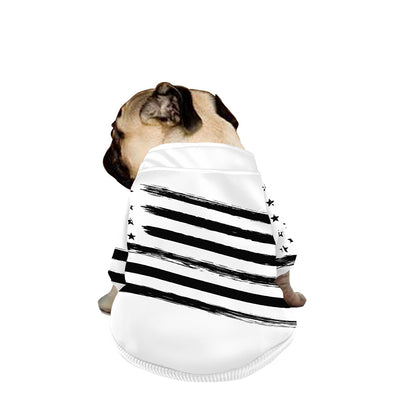 White And Black American Flag Print Dog Zip Up Jacket