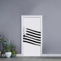 White And Black American Flag Print Door Sticker