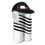 White And Black American Flag Print Double Neoprene Wine Tote