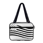 White And Black American Flag Print Double Strap Bible Bag