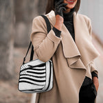 White And Black American Flag Print Double Strap Bible Bag