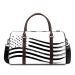 White And Black American Flag Print Duffle Bag