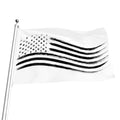 White And Black American Flag Print Flag