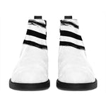 White And Black American Flag Print Flat Ankle Boots