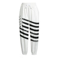 White And Black American Flag Print Fleece Lined Knit Pants