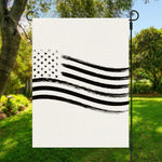 White And Black American Flag Print Garden Flag