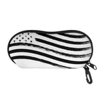 White And Black American Flag Print Glasses Case