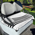 White And Black American Flag Print Golf Cart Seat Cover