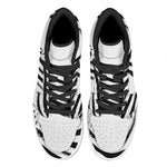 White And Black American Flag Print High Top Leather Sneakers