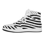 White And Black American Flag Print High Top Leather Sneakers