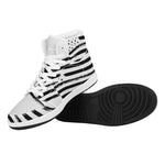 White And Black American Flag Print High Top Leather Sneakers